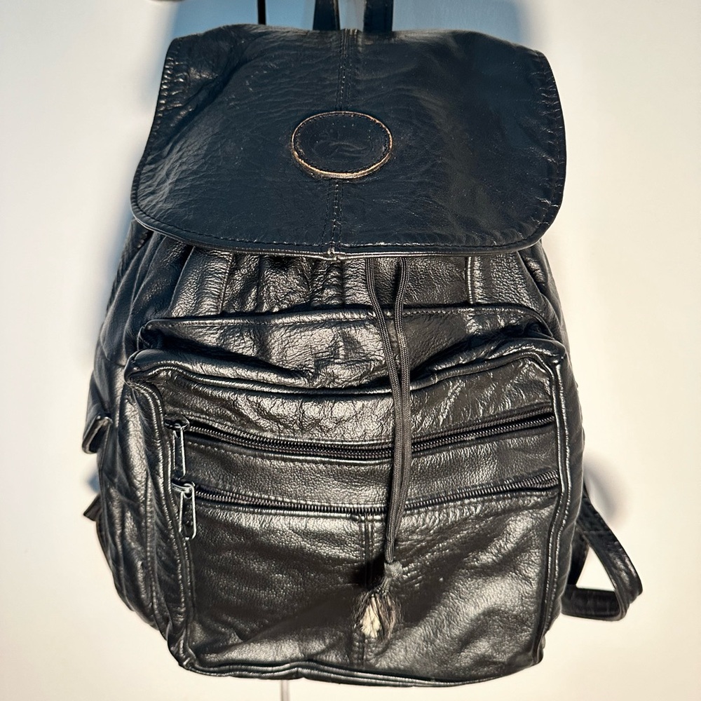 Vintage Leather Golden Duck Unisex Backpack